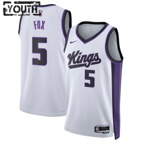 NBA Børn Trøje Sacramento Kings De Aaron Fox 2023-24 Nike Association Edition Hvid Swingman